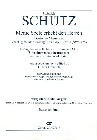 Meine Seele erhebt den Herren SWV426 für gem Chor und 4 Instrumente