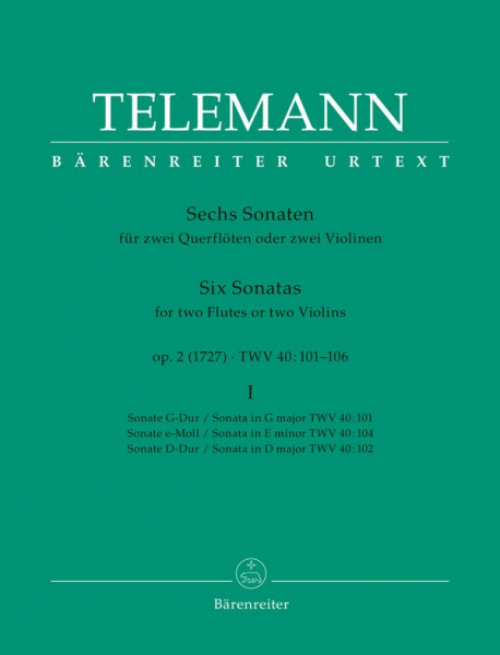 6 Sonaten op.2 Band 1 (Nr.1-3) für 2 Flöten