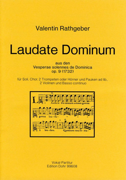 Laudate dominum op.9 für Soli, Chor, 2 Trompeten (Horn), Pauken ad lib.,