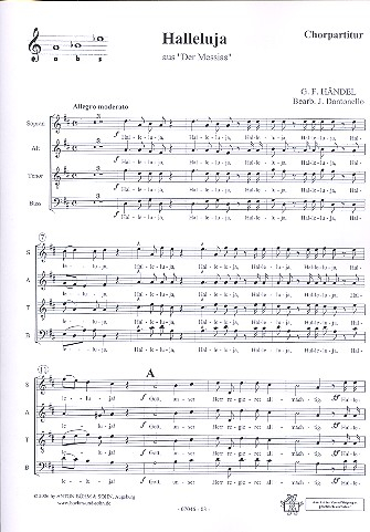 Halleluja für gem Chor, kleines Orchester und Orgel