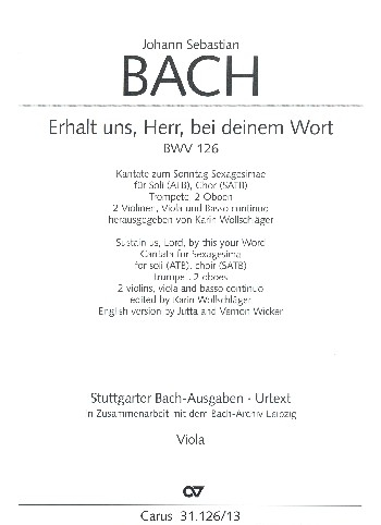 Erhalt uns Herr bei deinem Wort Kantate Nr.126 BWV126