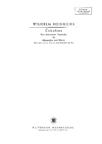 Cekolina für Männerchor und Klavier (Instrumente ad lib)