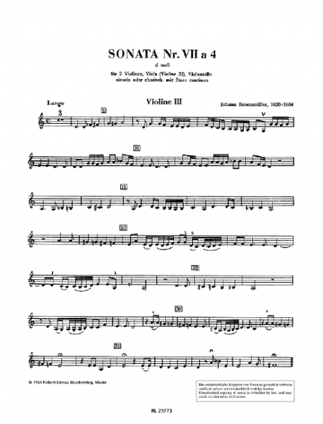 SonatE d-moll Nr.7 à 4 für Streicher und Bc