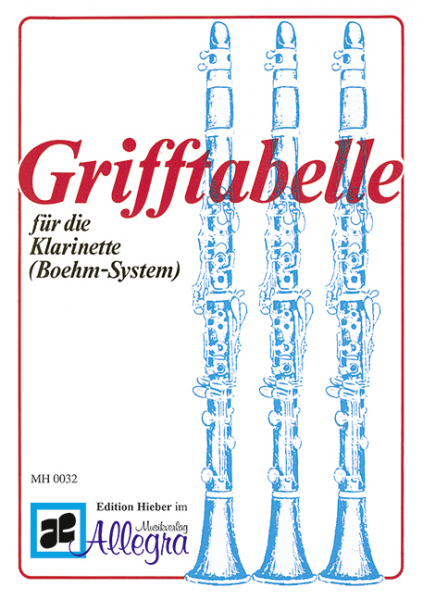 Grifftabelle für Klarinette - Böhm-System