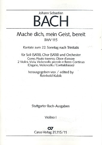 Mache dich mein Geist bereit Kantate Nr.115 BWV115