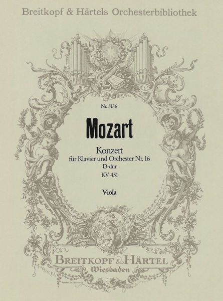 Konzert Nr. 16 D-Dur KV451 für Klavier und Orchester