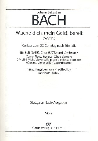 Mache dich mein Geist bereit Kantate Nr.115 BWV115