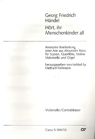 Hört ihr Menschenkinder all für Sopran, Querflöte, Violine, Violoncello und Orgel