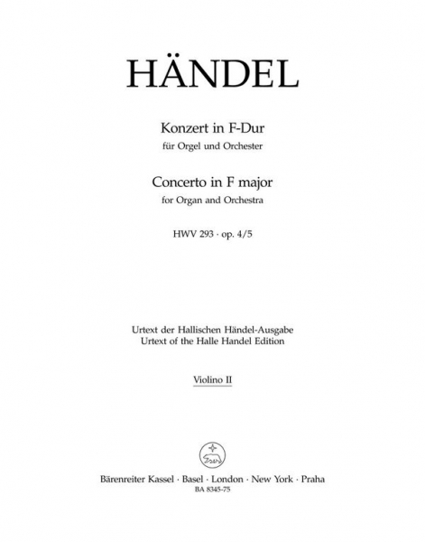 Konzert F-Dur op.4,5 HWV293 für Orgel und Orchester