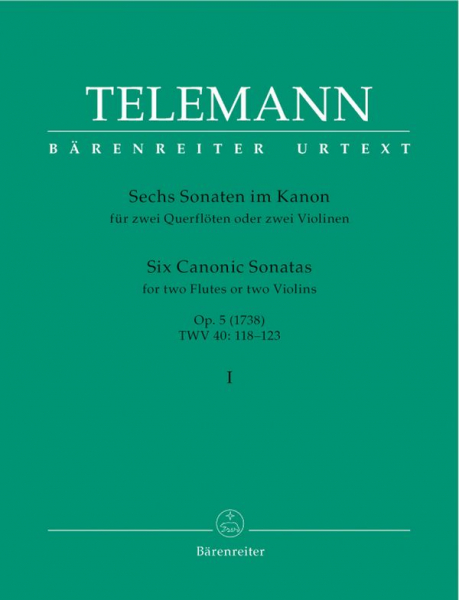 6 Sonaten im Kanon op.5 Band 1 (Nr.1-3) für 2 Flöten