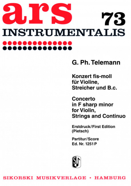 Konzert fis-Moll für Violine , Streicher und Bc