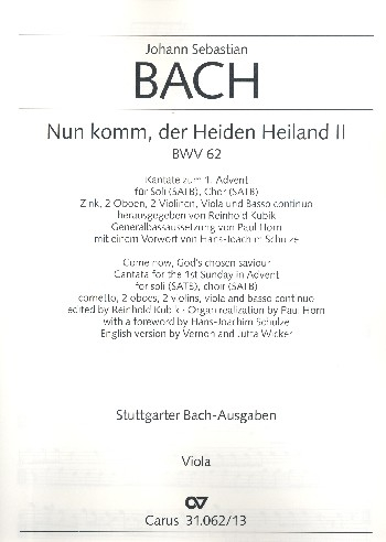 Nun komm der Heiden Heiland Nr.2 Kantate Nr.62 BWV62