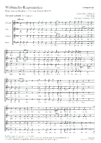 Weihnachts-Responsorien MH639 für gem Chor, 2 Violinen, Orgel und Bc