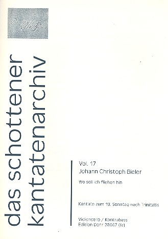 Wo soll ich fliehen hin für Soli, gem Chor, 2 Violinen, Viola und Bc