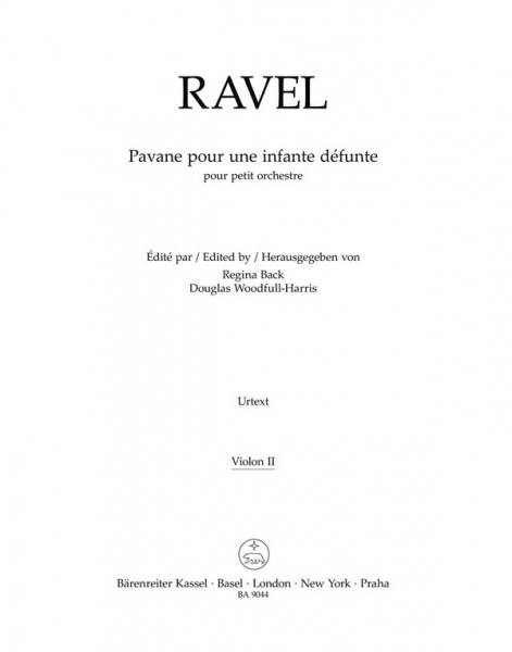 Pavane pour une infante défunte pour pour petit orchestre