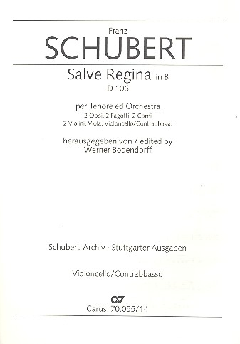 Salve Regina D106 für Tenor und Orchester