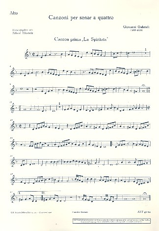 Canzoni für beliebige Instrumente (SATB), Basso continuo ad libitum