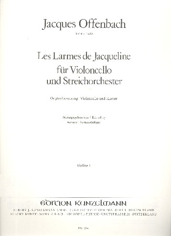 Les Larmes de Jacqueline für Violoncello und Streichorchester