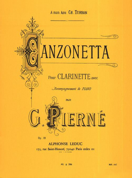 Canzonetta op.19 pour clarinette et piano