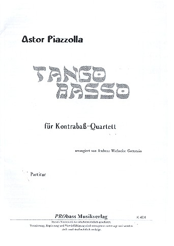 Tango Basso für 4 Kontrabässe