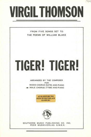 Tiger! Tiger! for mixed chorus and piano