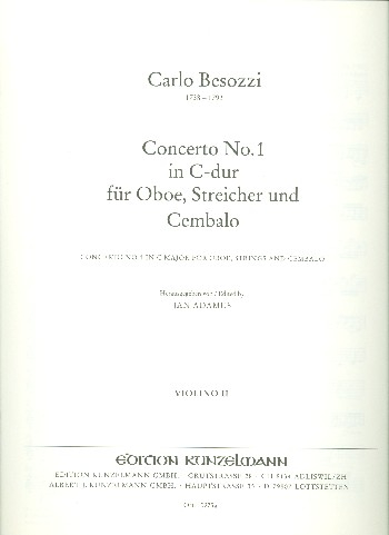 Konzert C-Dur Nr.1 für Oboe, Streicher und Cembalo