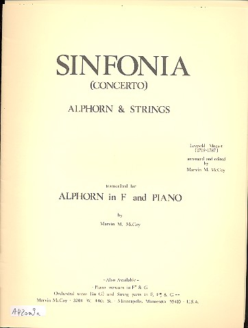 Concerto for Alphorn and Strings Alphorn and piano