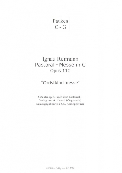 Pastoral-Messe in C op.110 &#039;Christkindlmesse&#039; für Soli, gem Chor und Orchester