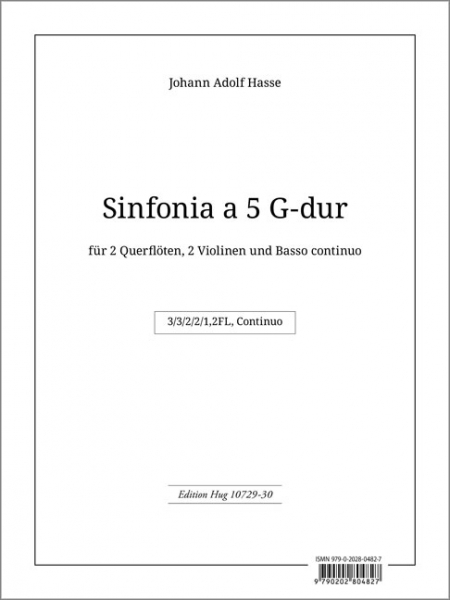 Sinfonia à 5 G-Dur für 2 Flöten, 2 Violinen und Bc