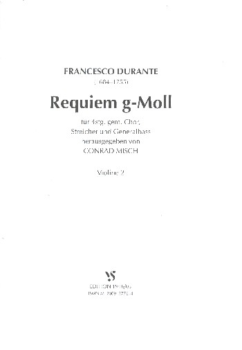 Requiem g-Moll für gem Chor, Streicher und Bc