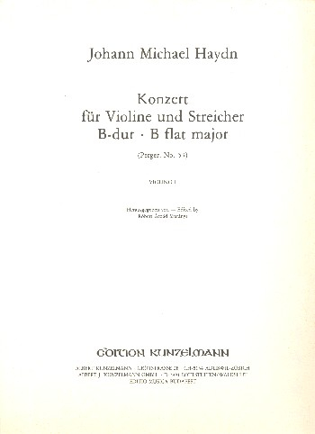 Konzert B-Dur Perger53 für Violine und Streichorchester