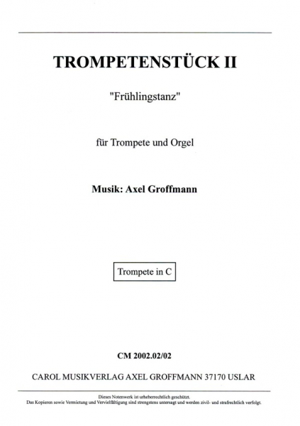 Trompetenstück 2 &#039;Frühlingstanz&#039; für Trompete und Orgel