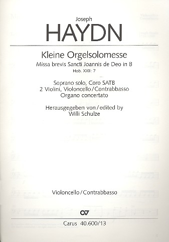 Kleine Orgelmesse B-Dur Hob.XXII:7 für Sopran, Chor, Streicher, Orgel