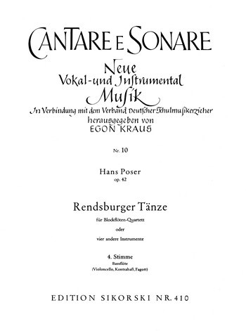 Rendsburger Tänze op.42 4 Blockflöten (SATB)