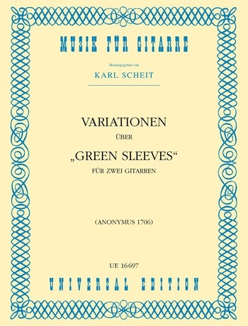 Variationen üeber Greensleeves für 2 Gitarren, Spielpartitur