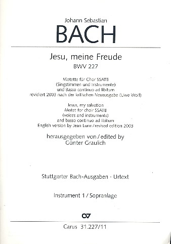 Jesu meine Freude BWV227 für Chor (SSATB) und Instrumente