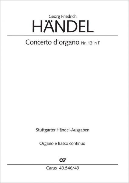 Konzert F-Dur Nr.13 HWV295 für Orgel und Orchester