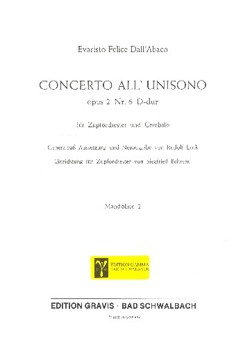 Concerto all unisono D-Dur op.2,6 für Cembalo und Zupforchester