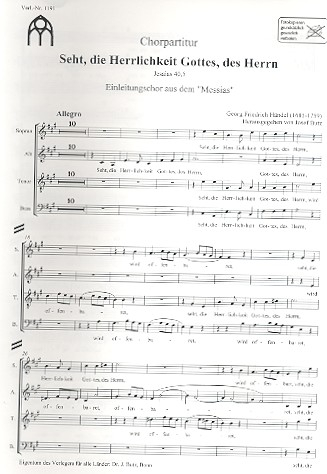 Seht die Herrlichkeit Gott des Herrn für gem Chor und Orgel