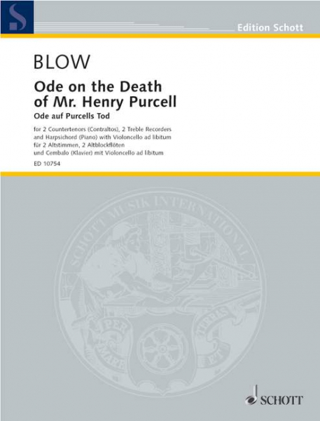 Ode on the death of Mr. Heny Purcell für 2 Altstimmen, 2 Altblockflöten und Bc (+Vc)