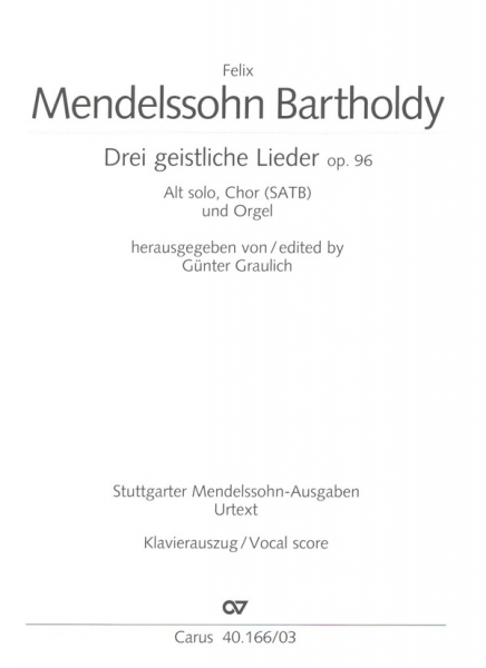 3 geistliche Lieder op.96 für Alt, Chor und Orgel