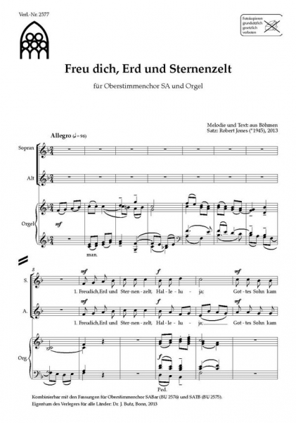 Freu dich Erd und Sternenzelt für Frauenchor und Orgel