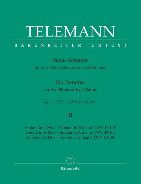 6 Sonaten op.2 Band 2 (Nr.4-6) für 2 Flöten