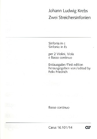 2 Streichersinfonien für 2 Violinen, Viola und Bc