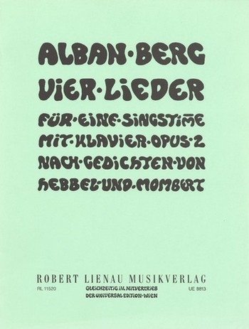 4 Lieder op.2 für mittlere Singstimme und Klavier (dt)