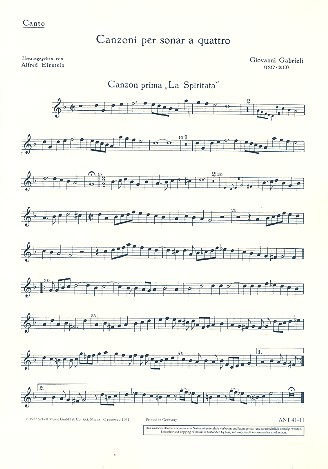 Canzoni für beliebige Instrumente (SATB), Basso continuo ad libitum