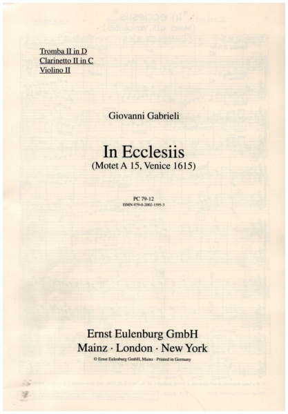 In ecclesiis für gem Chor (SATB), Soli (SATB, auch chorisch), 6 Instrumente und Bc