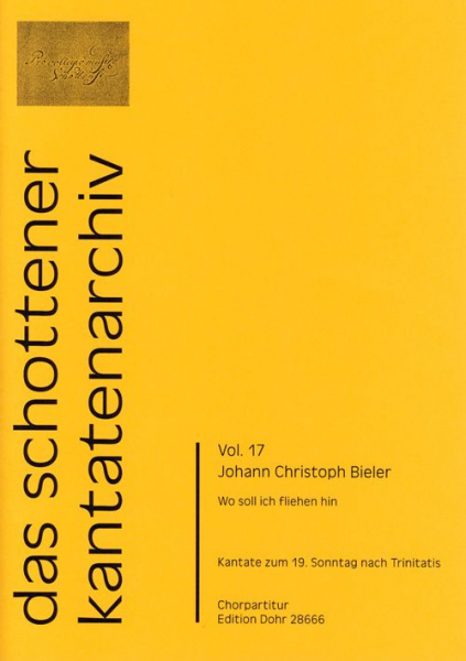 Wo soll ich fliehen hin für Soli, gem Chor, 2 Violinen, Viola und Bc