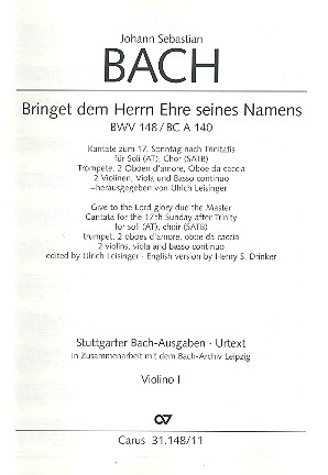 Bringet dem Herrn Ehre seines Namens Kantate Nr.148 BWV148