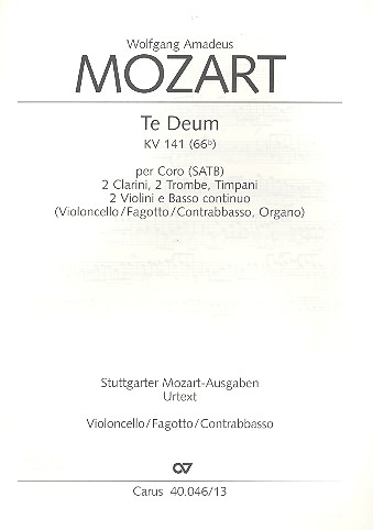 Te Deum laudamus KV141 für gem Chor und Orchester